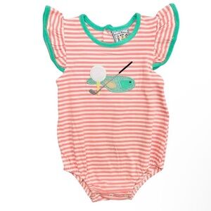 Pink and Green Striped Bodysuit